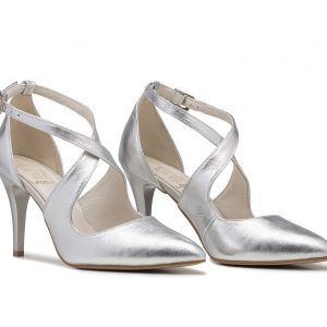 Buty ślubne srebrny kryształ - Xena
